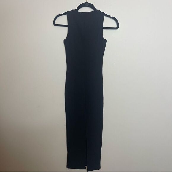 GIGII’s SoHo Black Ribbed Midi Dress NWT XS - Picture 11 of 11